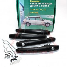 Наружные ЕВРО Ручки двери ВАЗ 2109, 21099, 2114, 2115 черные Тюн-Авто (к-кт) копия