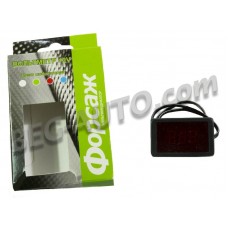 Вольтметр цифровой на скотче с проводом - 12 Вольт ФОРСАЖ